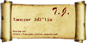 Tanczer Júlia névjegykártya