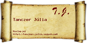 Tanczer Júlia névjegykártya